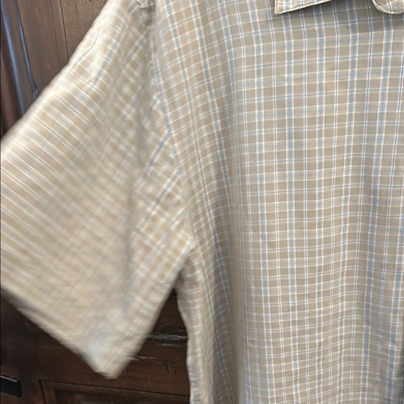 Men's Beige Plaid Shirt - Picture 4 of 5